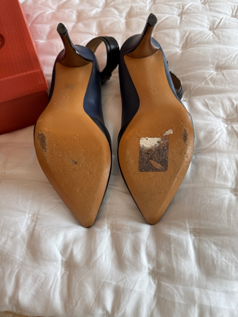 Coach Black Leather Pointed-Toe Ankle-Strap Heels - Picture 5 of 6